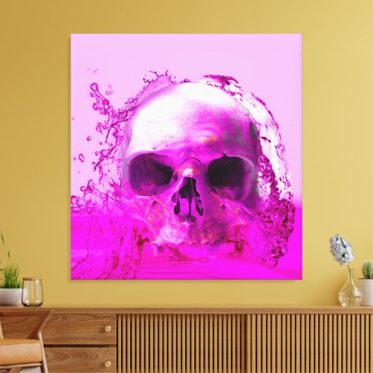 Lila Schädel im Wasser Leinwanddruck (Insitu (Wohnzimmer))