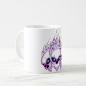 Lila Schädel Kaffeetasse (Vorderseite Links)