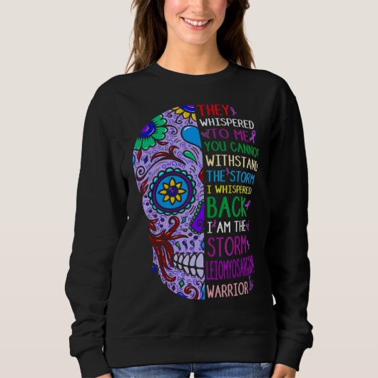 Lila Schädel Leiomyosarcoma Krieger ich bin der St Sweatshirt (Vorderseite)