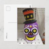 Lila Schädel Postkarte (Vorne/Hinten)