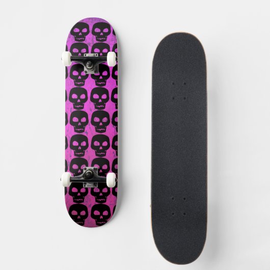 Lila Schädel Skateboard (Vorderseite)