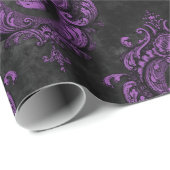 Lila Schädel und gotisches Grau Geschenkpapier (Rolleneckpunkt)