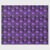 Lila Schädel und Sonnenblumen, Design 1 Geschenkpapier (Flach)