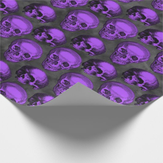 Lila Schädel und Sonnenblumen, Design 1 Geschenkpapier (Ecke)