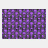 Lila Schädel und Sonnenblumen, Design 1 Geschenkpapier Set (Vorderseite)