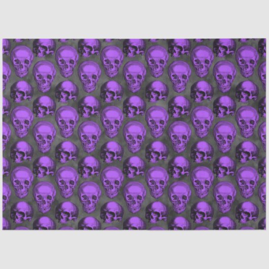 Lila Schädel und Sonnenblumen, Design 1 Seidenpapier (Vorderseite)