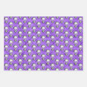Lila Schädel und Sonnenblumen, Design 3 Geschenkpapier Set (Vorderseite 2)