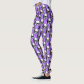 Lila Schädel und Sonnenblumen, Design 6 Leggings (Links)