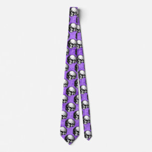 Lila Schädel und Sonnenblumen-Serie Design 6 Krawatte