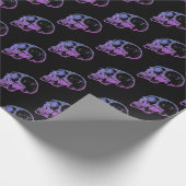 Lila Schädel-Verpackungs-Papier Geschenkpapier (Ecke)