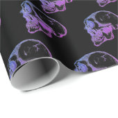 Lila Schädel-Verpackungs-Papier Geschenkpapier (Rolleneckpunkt)