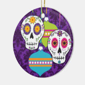 Lila Schädel-Verzierung Keramikornament (Links)