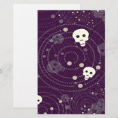 Lila Schädelmuster Briefpapier (Vorne/Hinten)