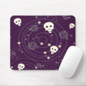 Lila Schädelmuster Mousepad (Mit Mouse)