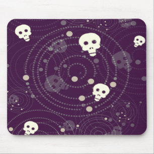Lila Schädelmuster Mousepad