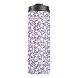 Lila Schädelmuster Thermal Tumbler Thermosbecher