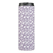 Lila Schädelmuster Thermal Tumbler Thermosbecher (Rückseite)