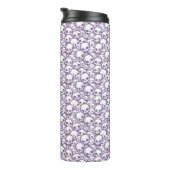 Lila Schädelmuster Thermal Tumbler Thermosbecher (Nach rechts gedreht)