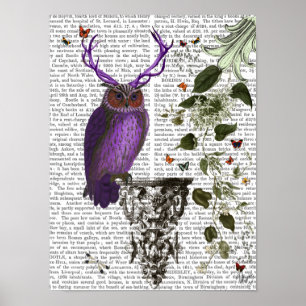 Lila Schale mit Antler Poster