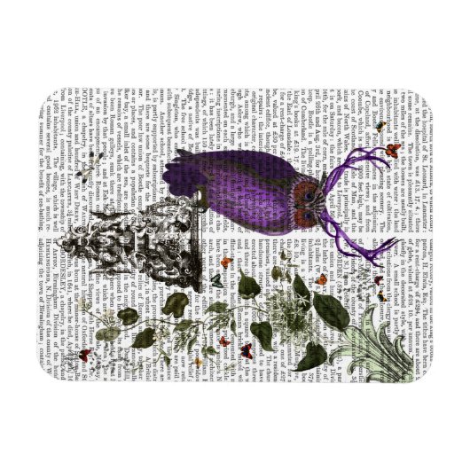 Lila Schale mit Antlern 2 Magnet (Horizontal)