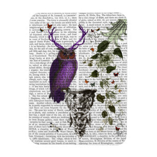 Lila Schale mit Antlern 2 Magnet