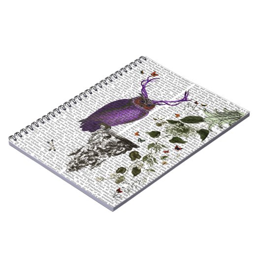 Lila Schale mit Antlern 2 Notizblock (Linke Seite)