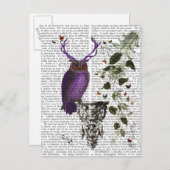 Lila Schale mit Antlern 2 Postkarte (Vorne/Hinten)