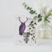 Lila Schale mit Antlern 2 Postkarte (Stehend Vorderseite)