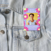 Lila Schaltfläche für Daisy Best Teacher Foto Button (Insitu)