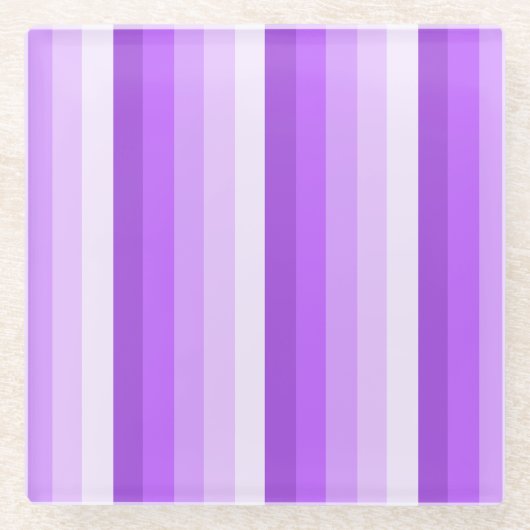 Lila Schattenstreifen Glasuntersetzer (Vorderseite)