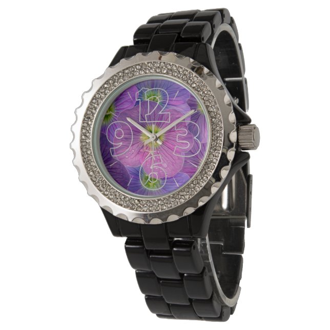 Lila Schattierungen Armbanduhr (Schrägansicht)