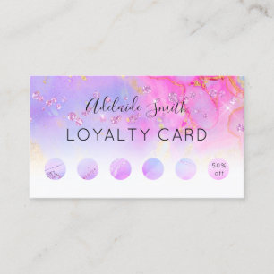 lila Schattierungen mit Kundenkarte Visitenkarte