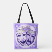 Lila Schauspielermasken Tasche (Rückseite)