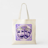Lila Schauspielermasken Tragetasche (Rückseite)