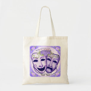 Lila Schauspielermasken Tragetasche