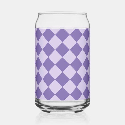 Lila Schecken-Diamantmuster-Glas Dosenglas (Vorderseite)