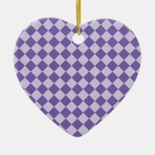 Lila Scheckendiamantmuster Keramik Ornament