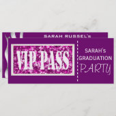 Lila Schein Abschluss-Party Einladung (Vorne/Hinten)