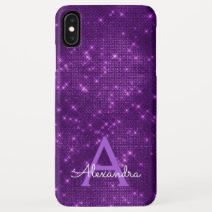 Lila Schein-Schimmer-Monogramm u. Initiale Case-Mate iPhone Hülle