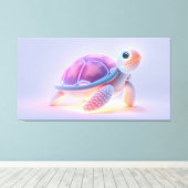 Lila Schildkröte Leinwanddruck (Insitu (Holzboden))
