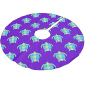 Lila Schildkröte Polyester Weihnachtsbaumdecke (Schrägansicht)
