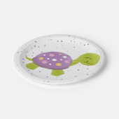 Lila Schildkröteconfetti-Party-Platte Pappteller (Schrägansicht)