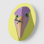 Lila Schildkrötensymbol Große Wanduhr (Winkel)