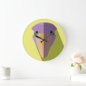 Lila Schildkrötensymbol Große Wanduhr (Zuhause)