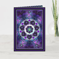 Lila Schirm & Herz .7 Geburtstagskarte