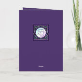 Lila Schirm & Herz .7 Geburtstagskarte Karte (Rückseite)