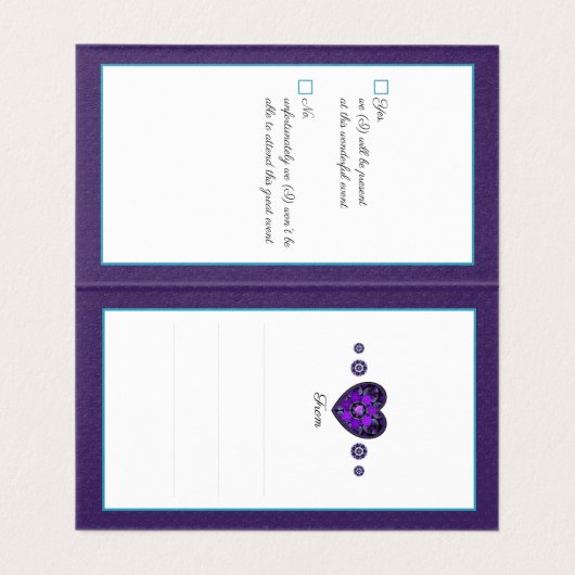 Lila Schirm und Herz .7 (Innenseite Aufgefaltet)