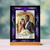 Lila Schirm und Herz .7 Acrylschild (Neutral)