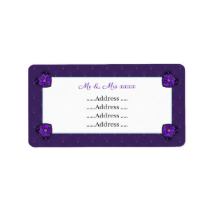 Lila Schirm und Herz.7 Adressaufkleber