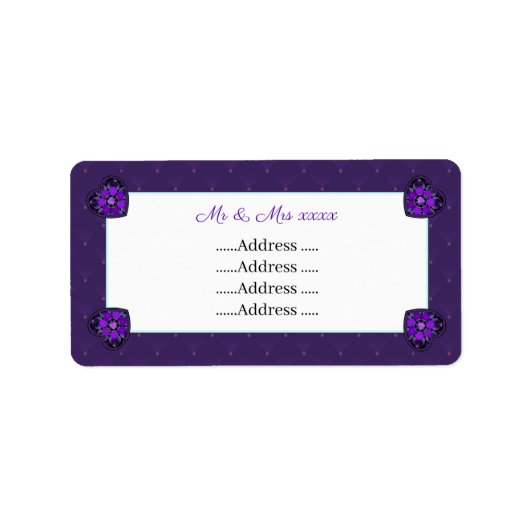 Lila Schirm und Herz.7 Adressaufkleber (Vorne)